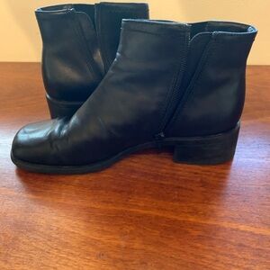 Elegant Black Leather Ankle Booties